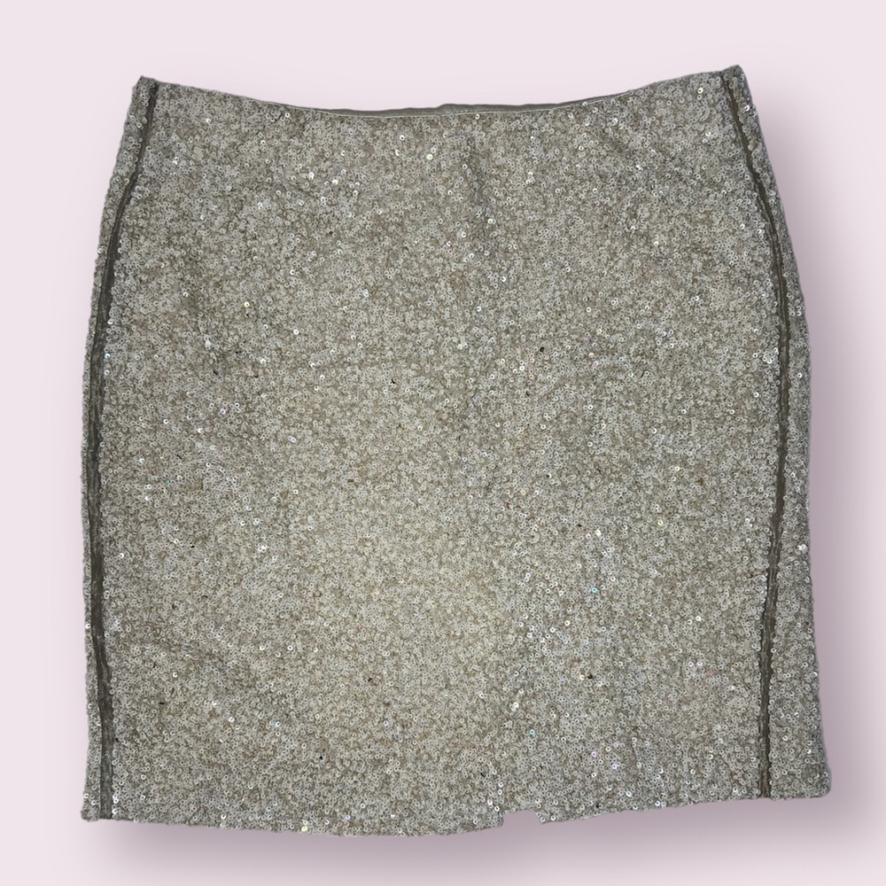 Vintage Beverly & Monika Cream Sequin Skirt Large